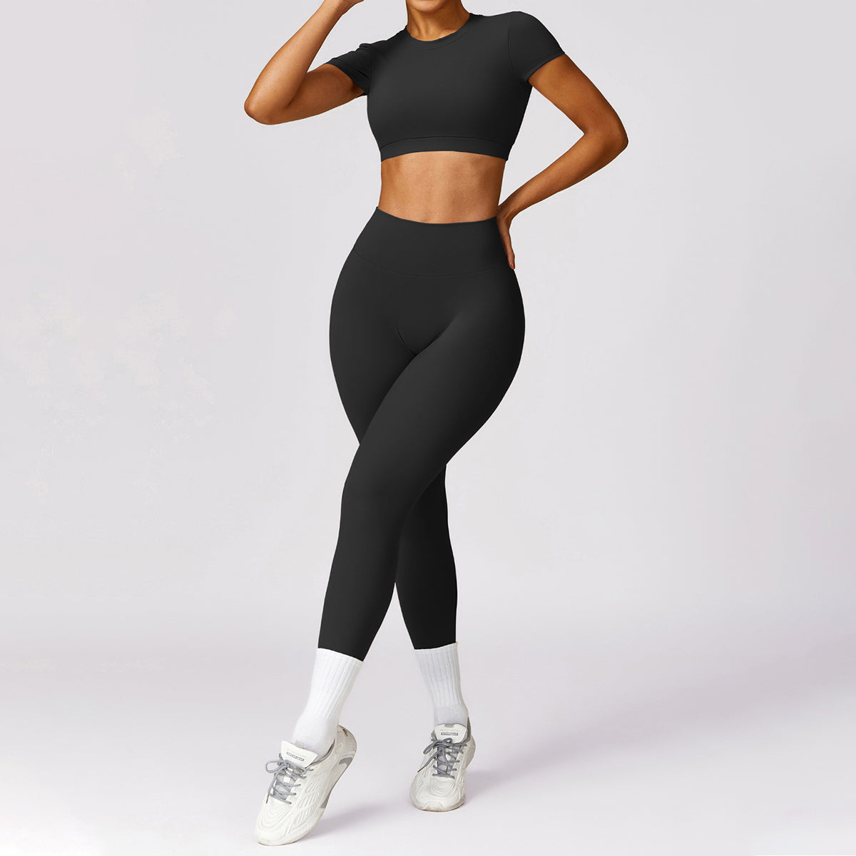 Backless Crisscross Short Sleeve Sports Top