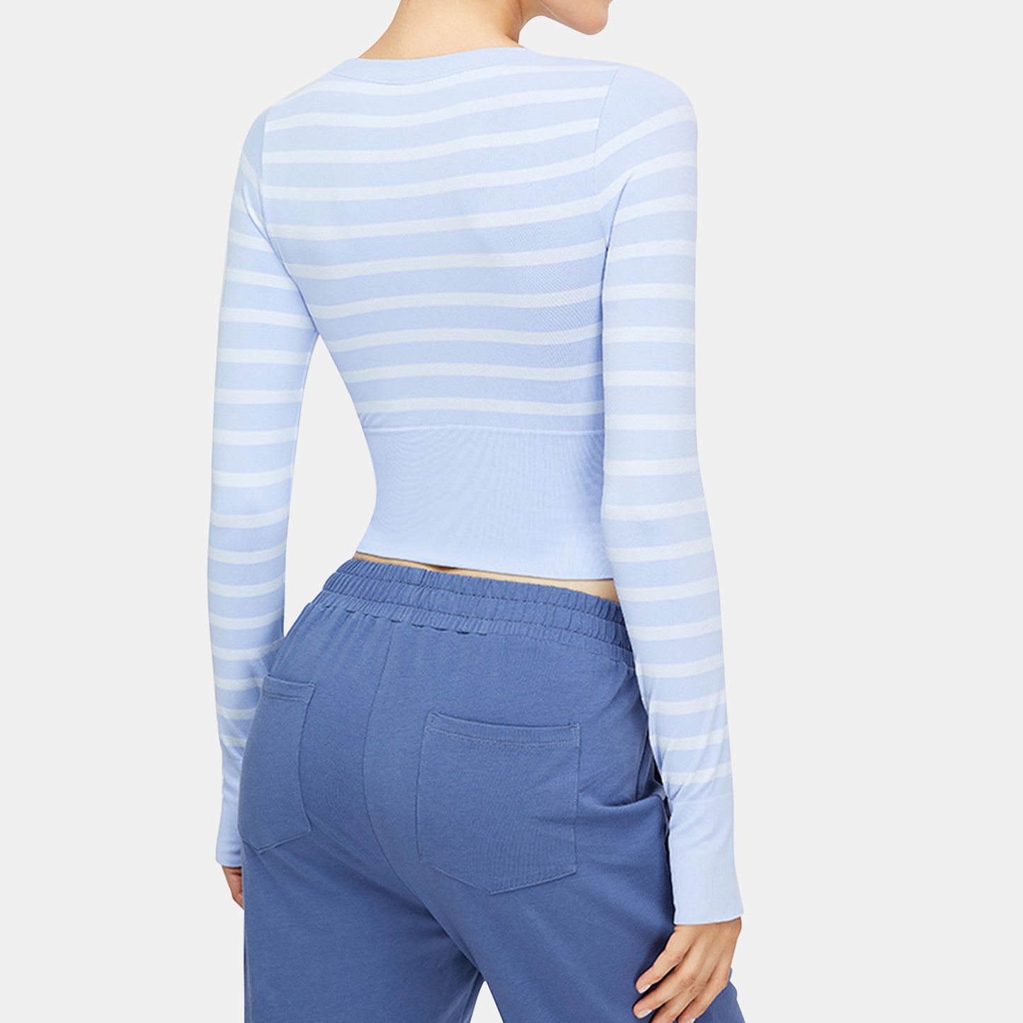 Stripe Long Sleeve Seamless Top