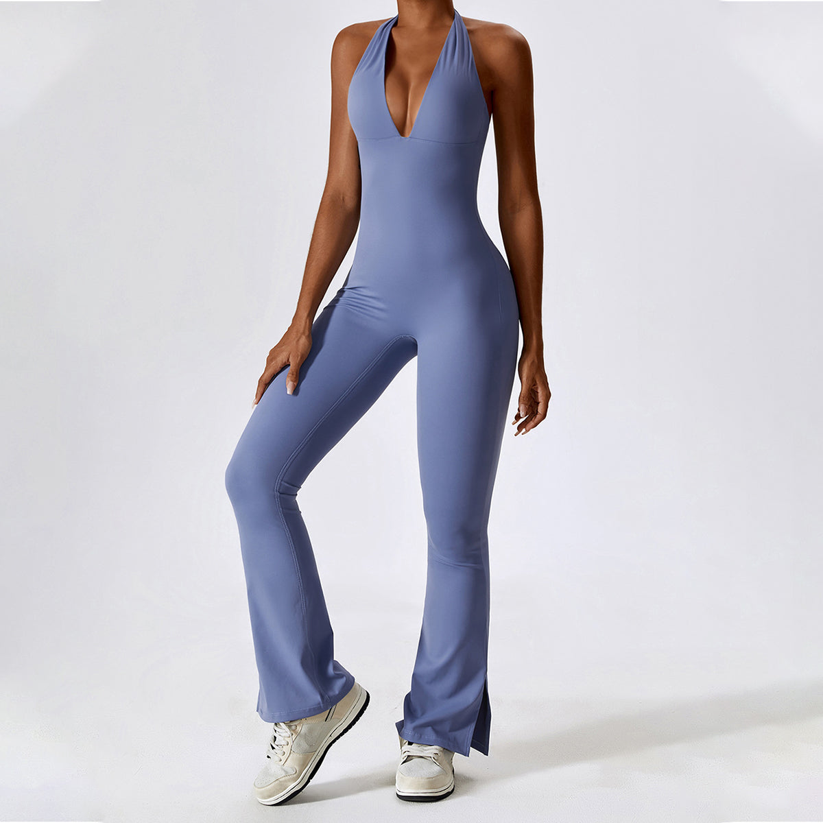 Halter Deep-V Neck Yoga Jumpsuit