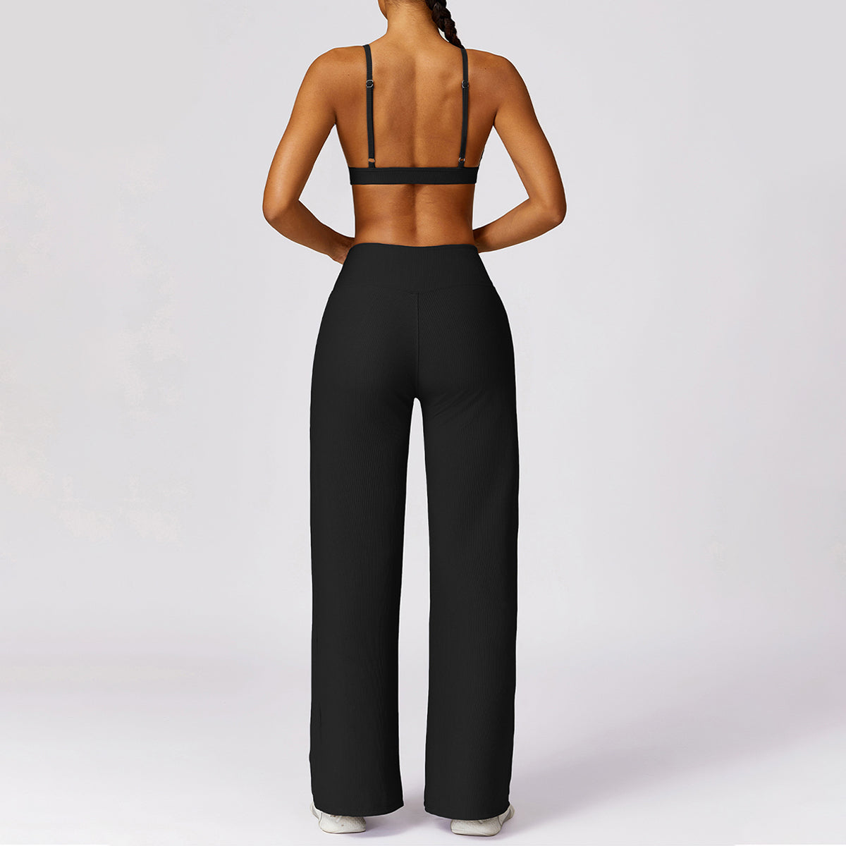 Rib Wide Leg Casual Pants