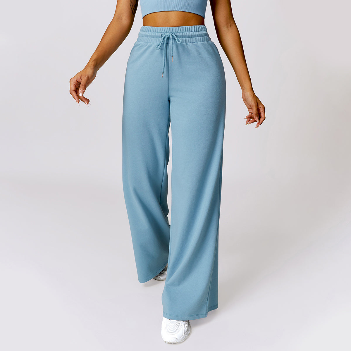 Drawstring Wide Leg Casual Joggers
