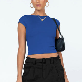 Ribbed Open Back Crop Top