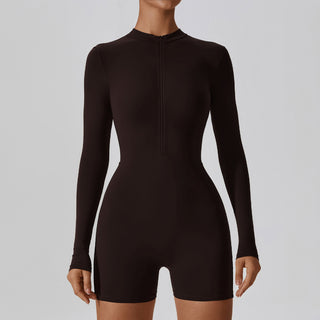 Zipper Long Sleeve Romper