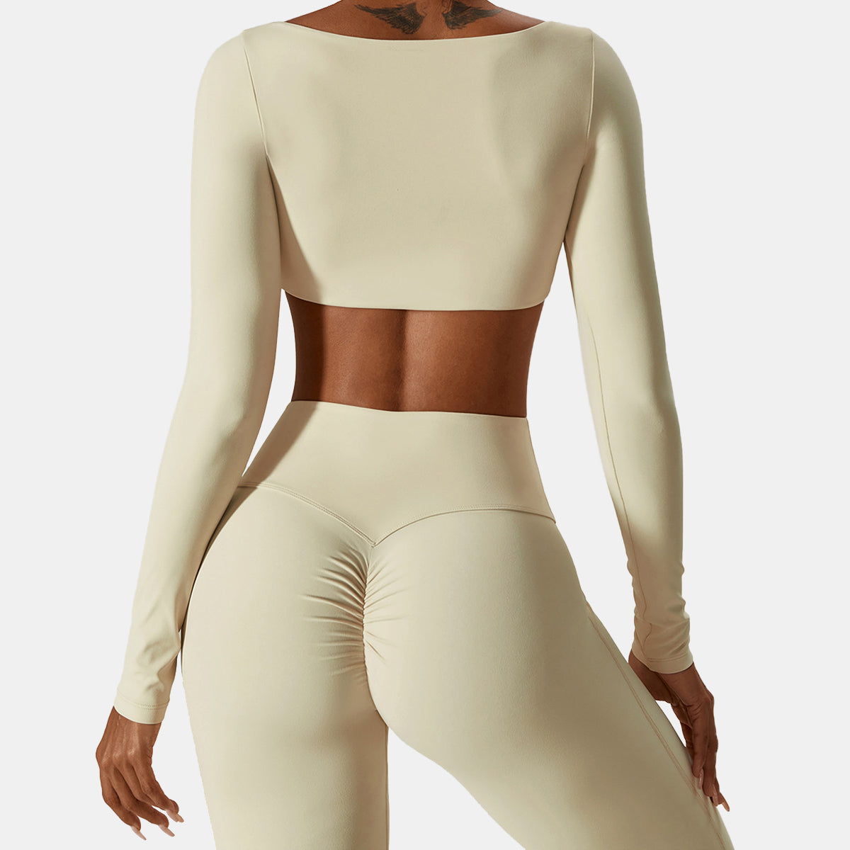 Square Neck Long Sleeve Sports Top