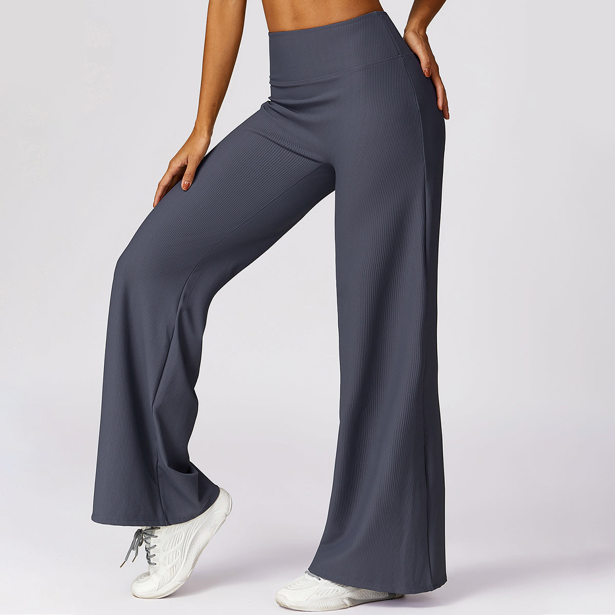 Rib Wide Leg Casual Pants