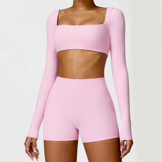 Long Sleeve Cropped Sports Top - Hutcheon