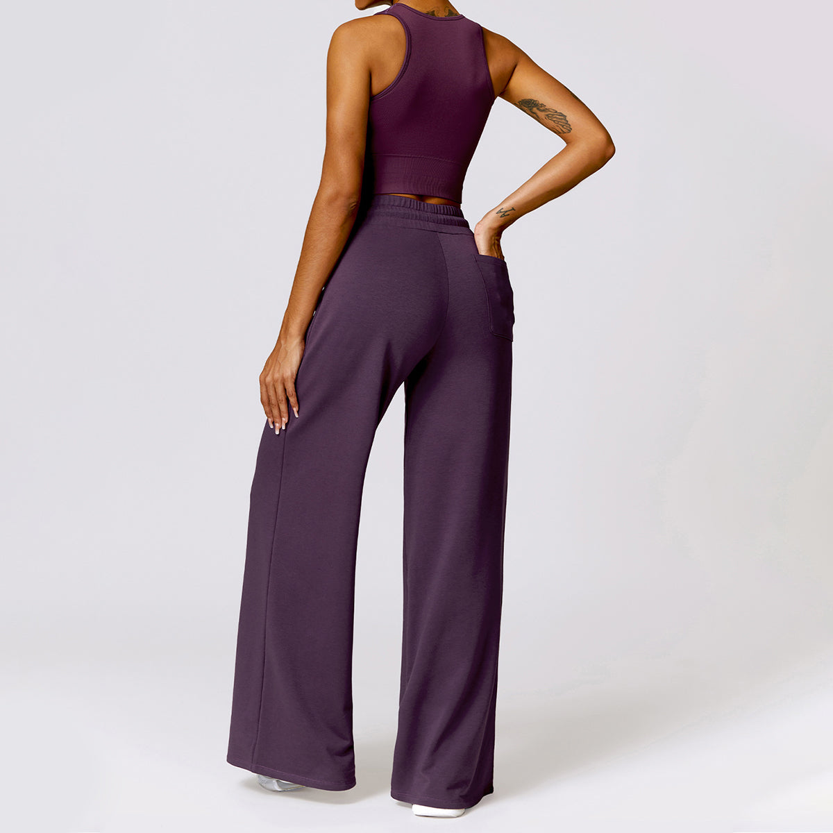 Drawstring Wide Leg Casual Joggers
