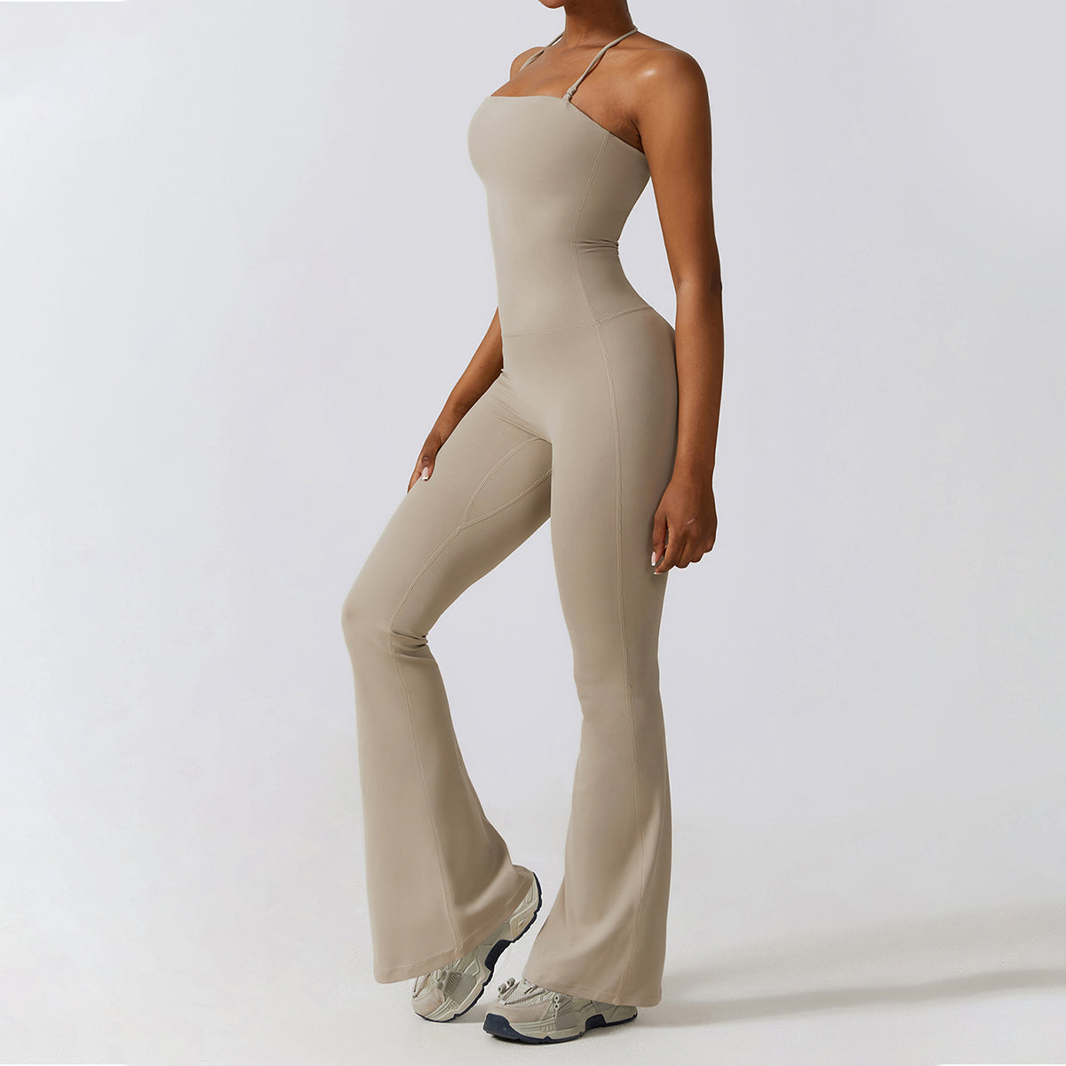 Halter Yoga Flare-leg Jumpsuit