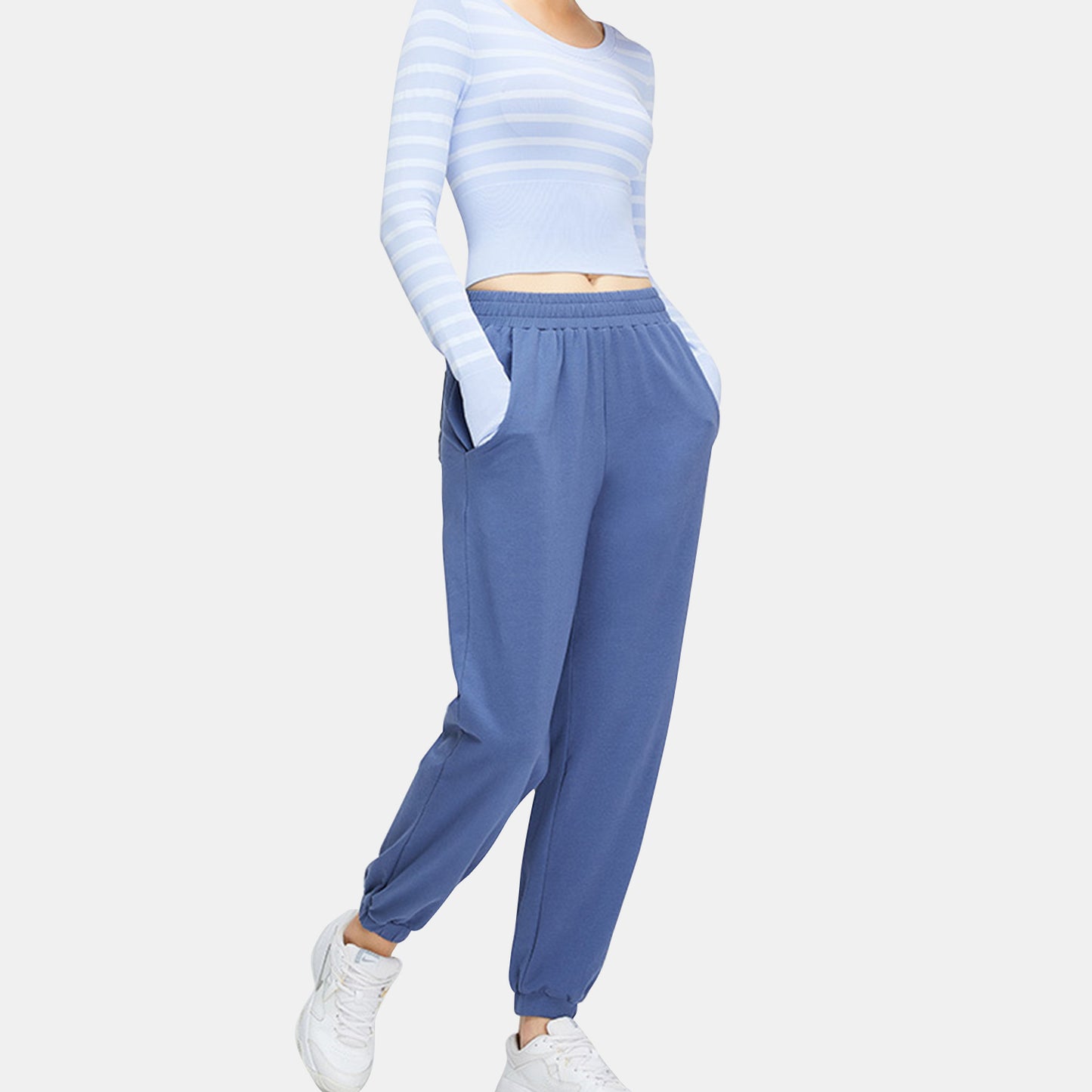 Stripe Long Sleeve Seamless Top
