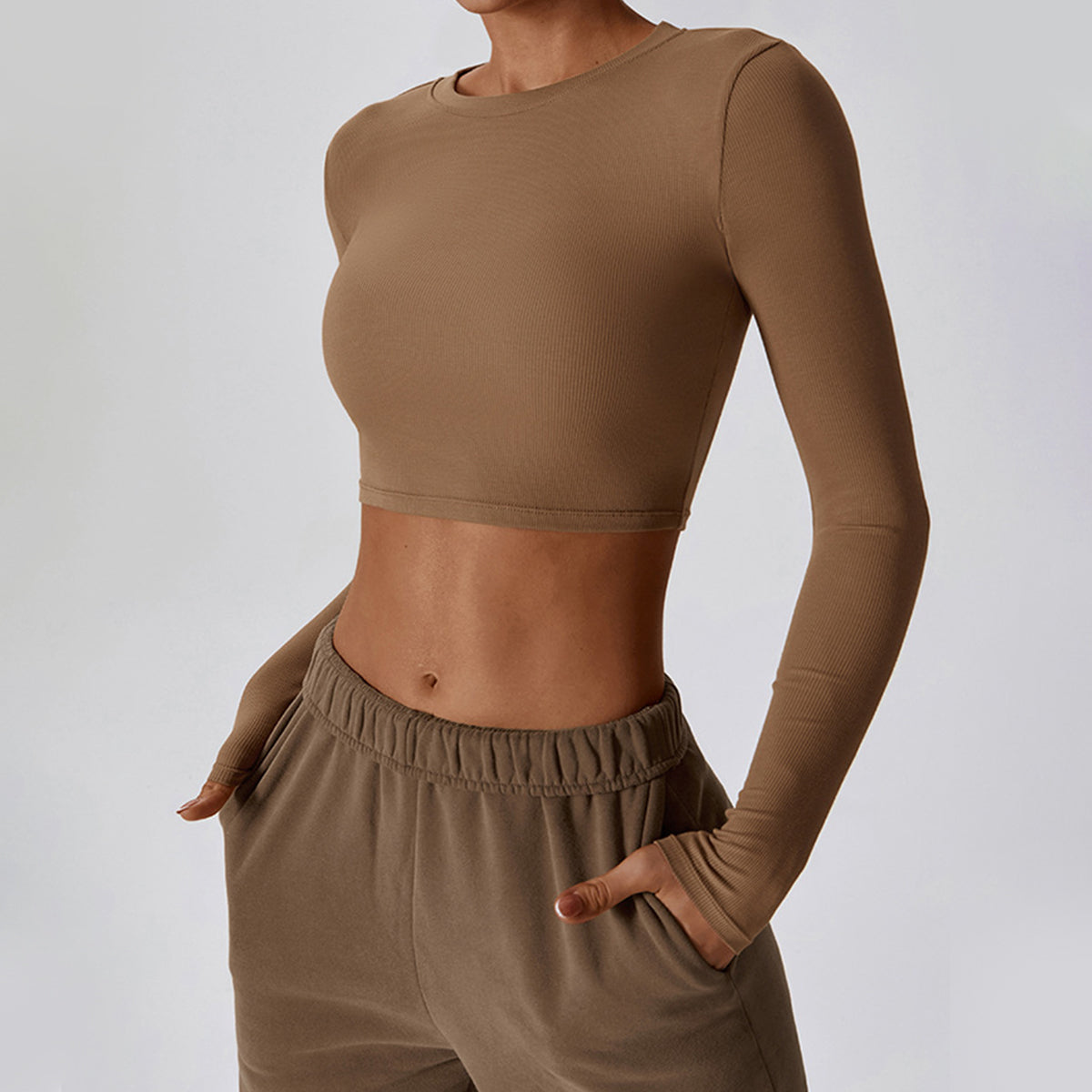 Long Sleeve Cropped Sports Top