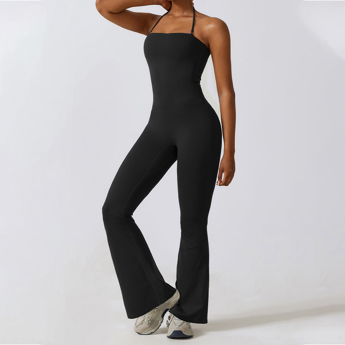 Halter Yoga Flare-leg Jumpsuit