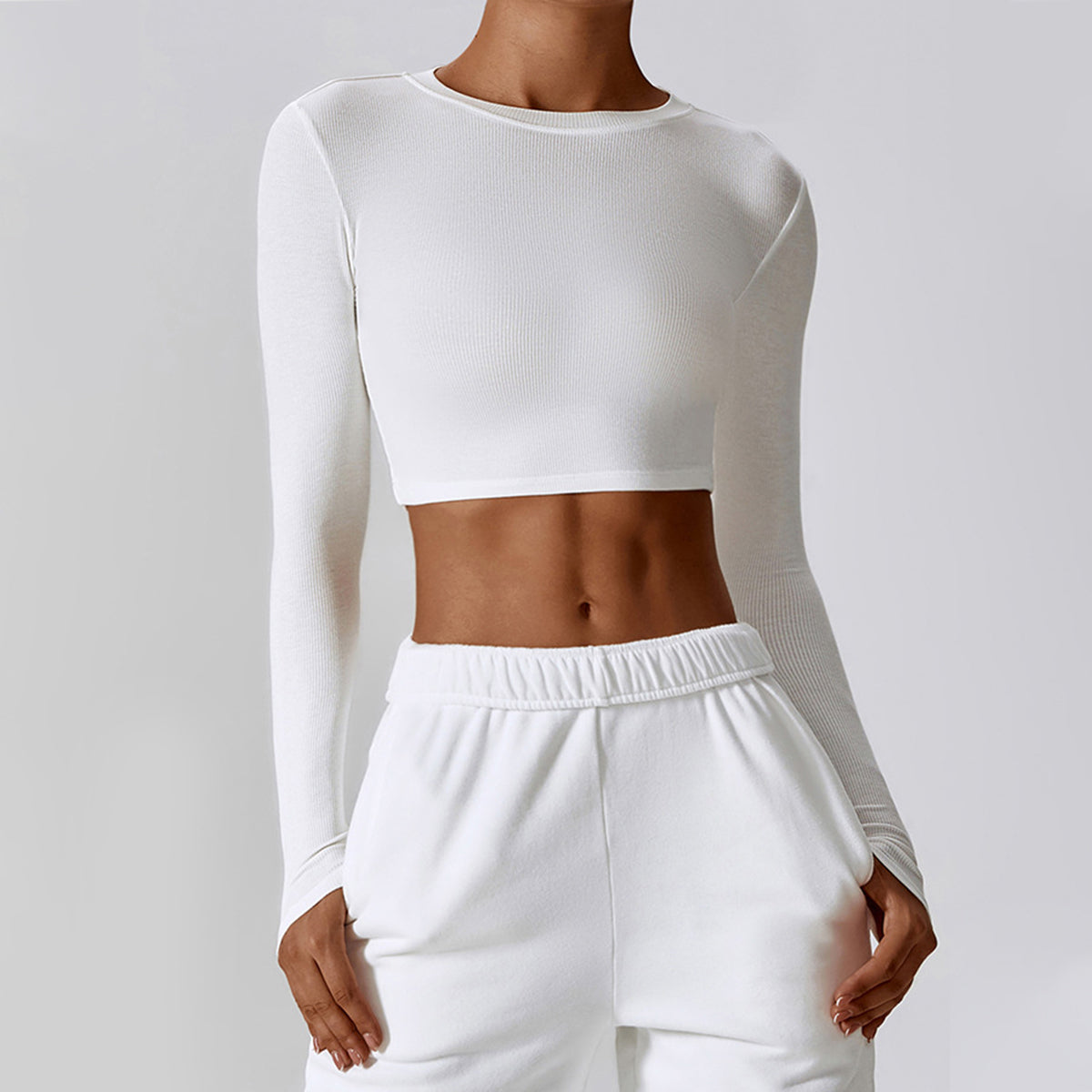 Long Sleeve Cropped Sports Top