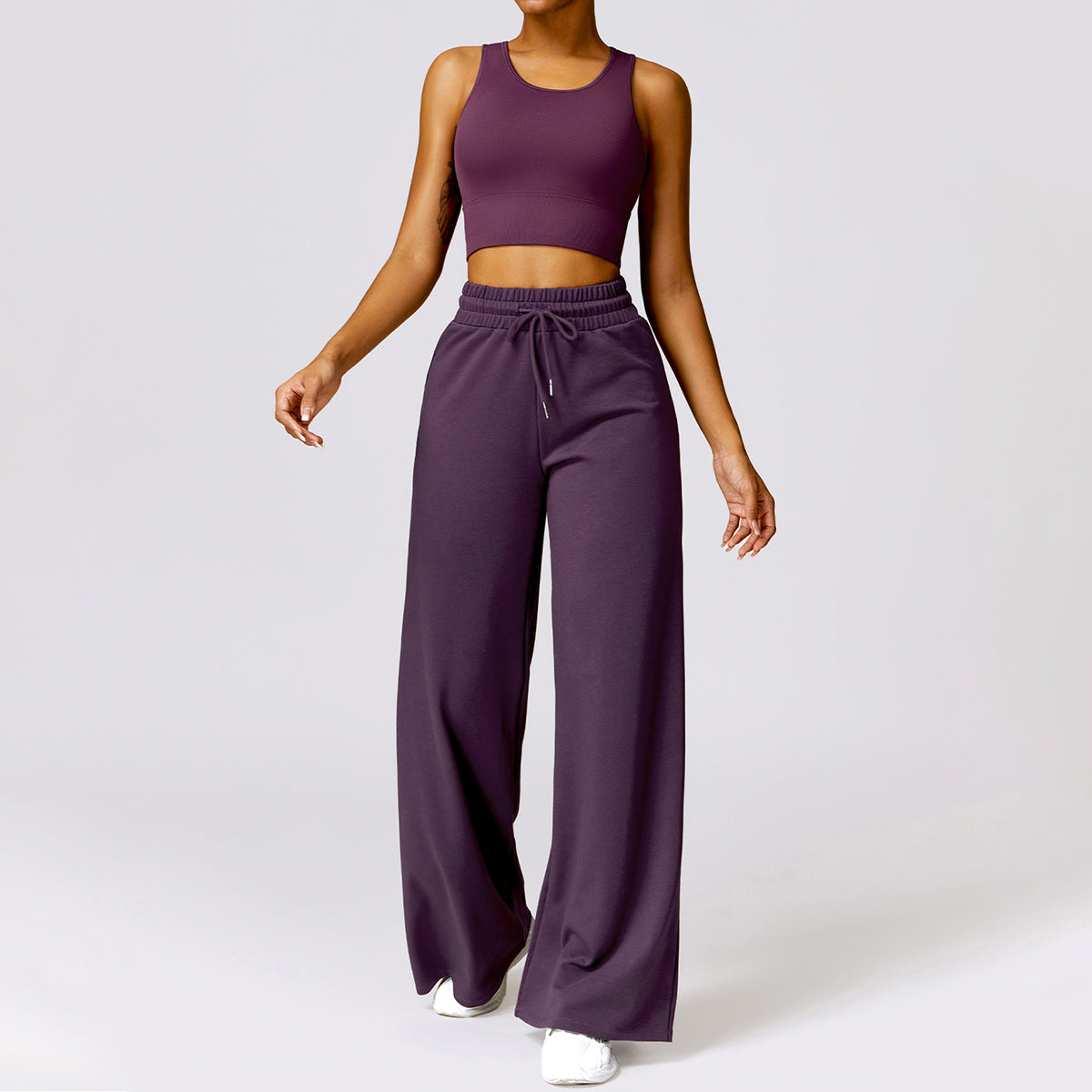 Drawstring Wide Leg Casual Joggers