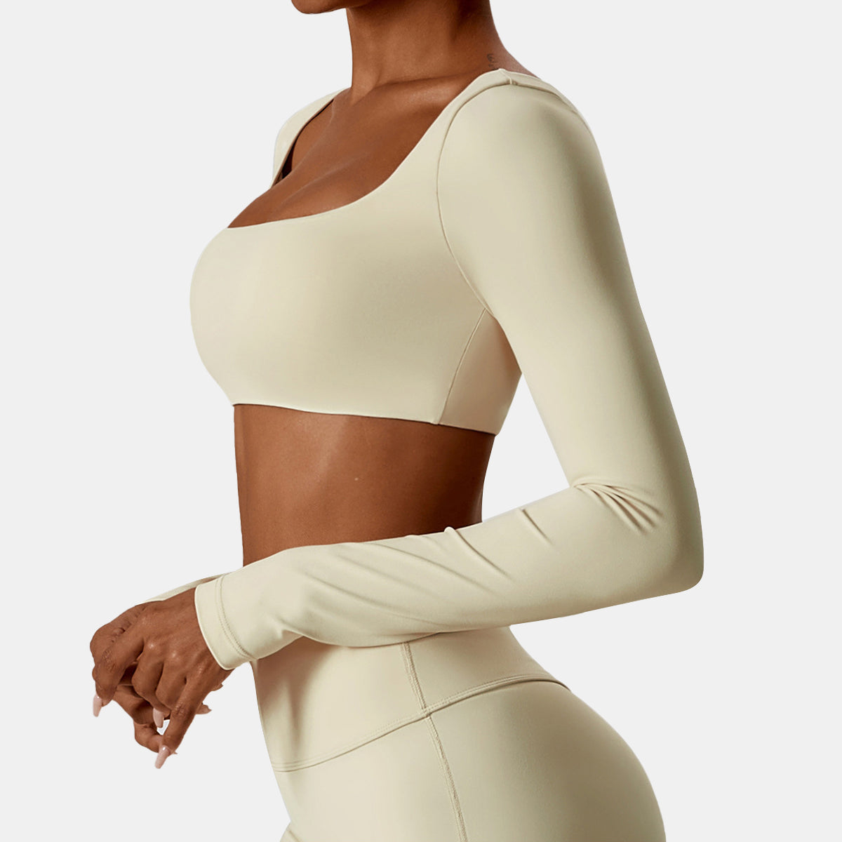 Square Neck Long Sleeve Sports Top