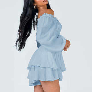 Off Shoulder Long Sleeve Romper