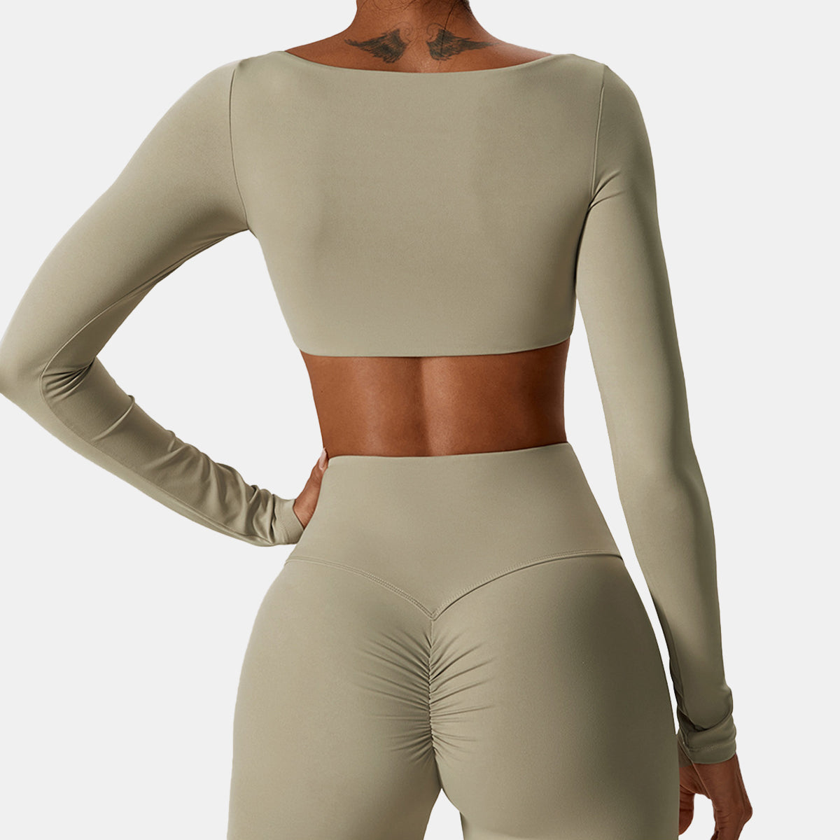 Square Neck Long Sleeve Sports Top