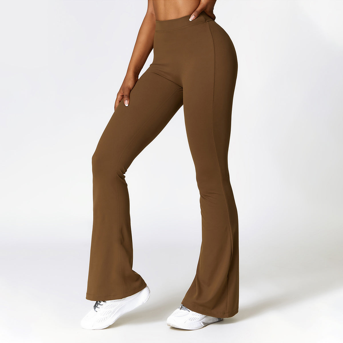 V-back Ruched Sport Flare Leggings - Miloslaw