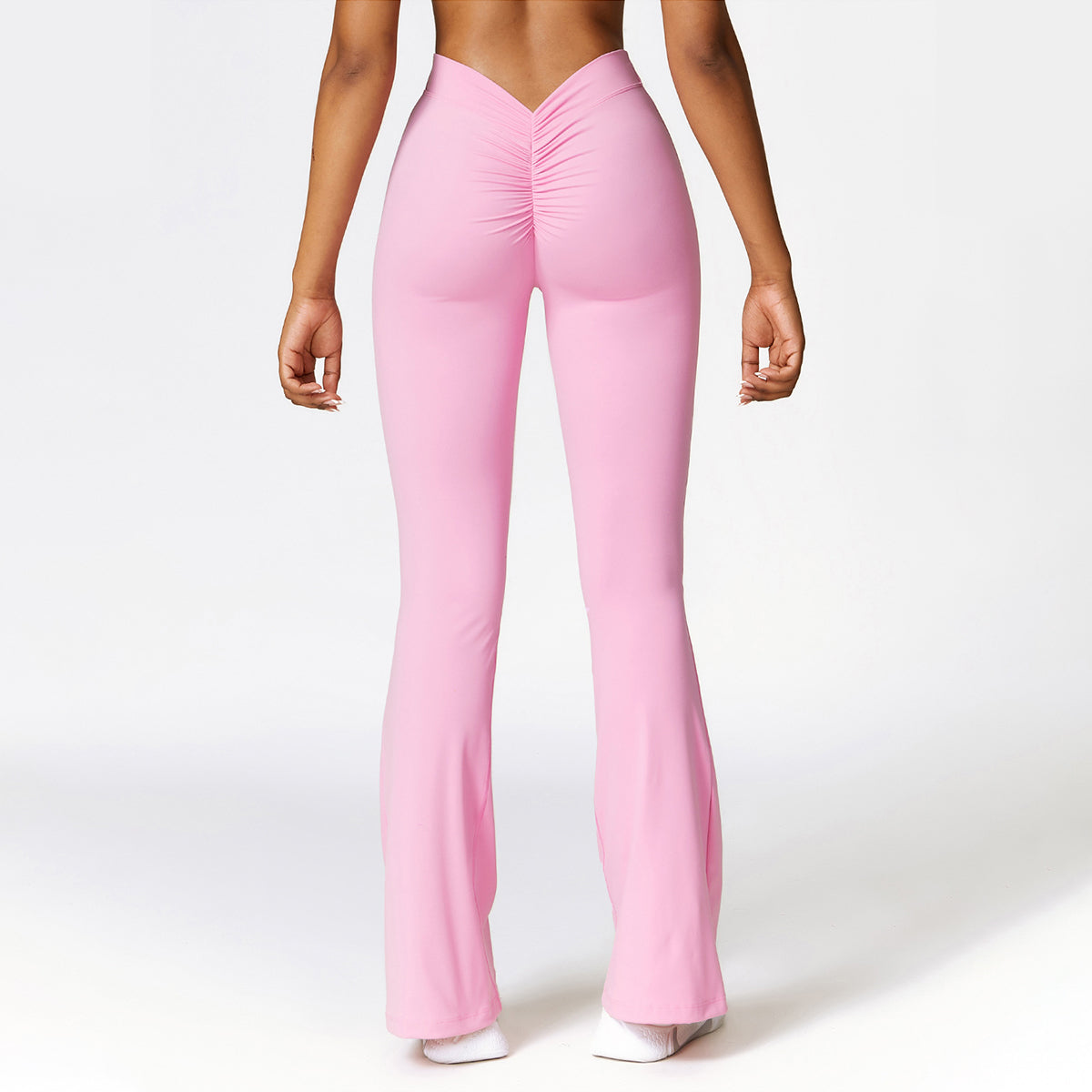 V-back Ruched Sport Flare Leggings - Miloslaw