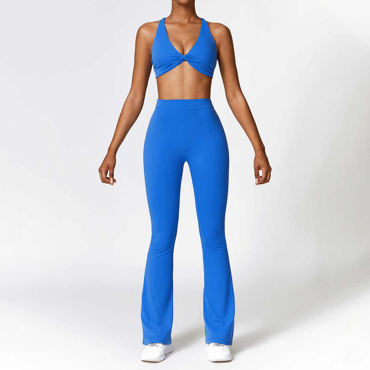 V-back Ruched Sport Flare Leggings - Miloslaw