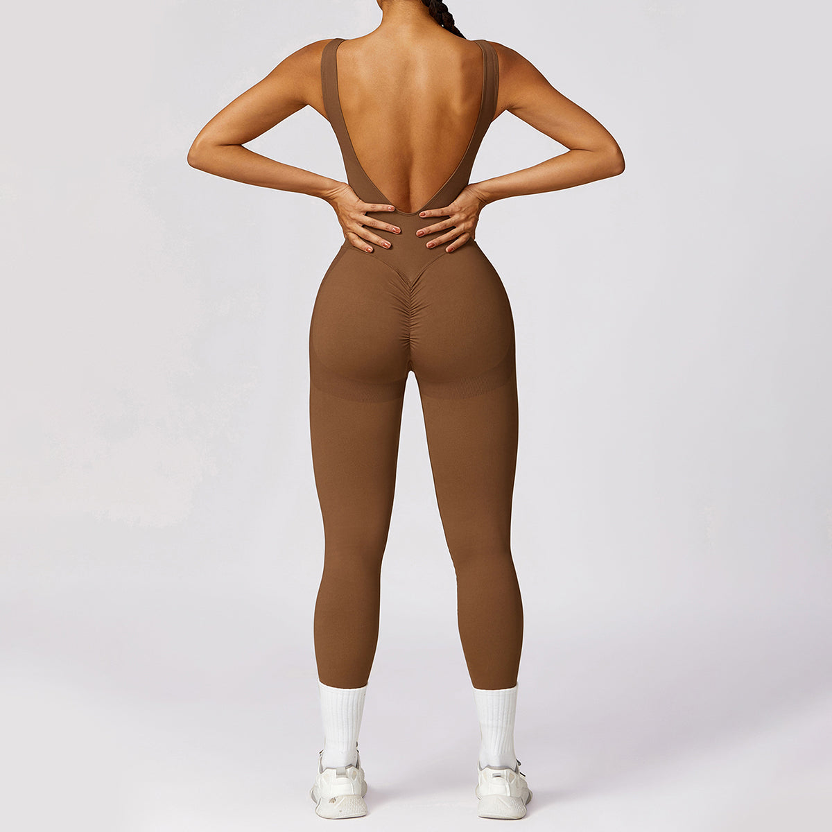 Seamless Backless Yoga Jumpsuit