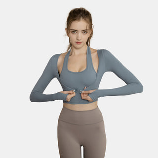 Cropped 2-in-1 Sports Top