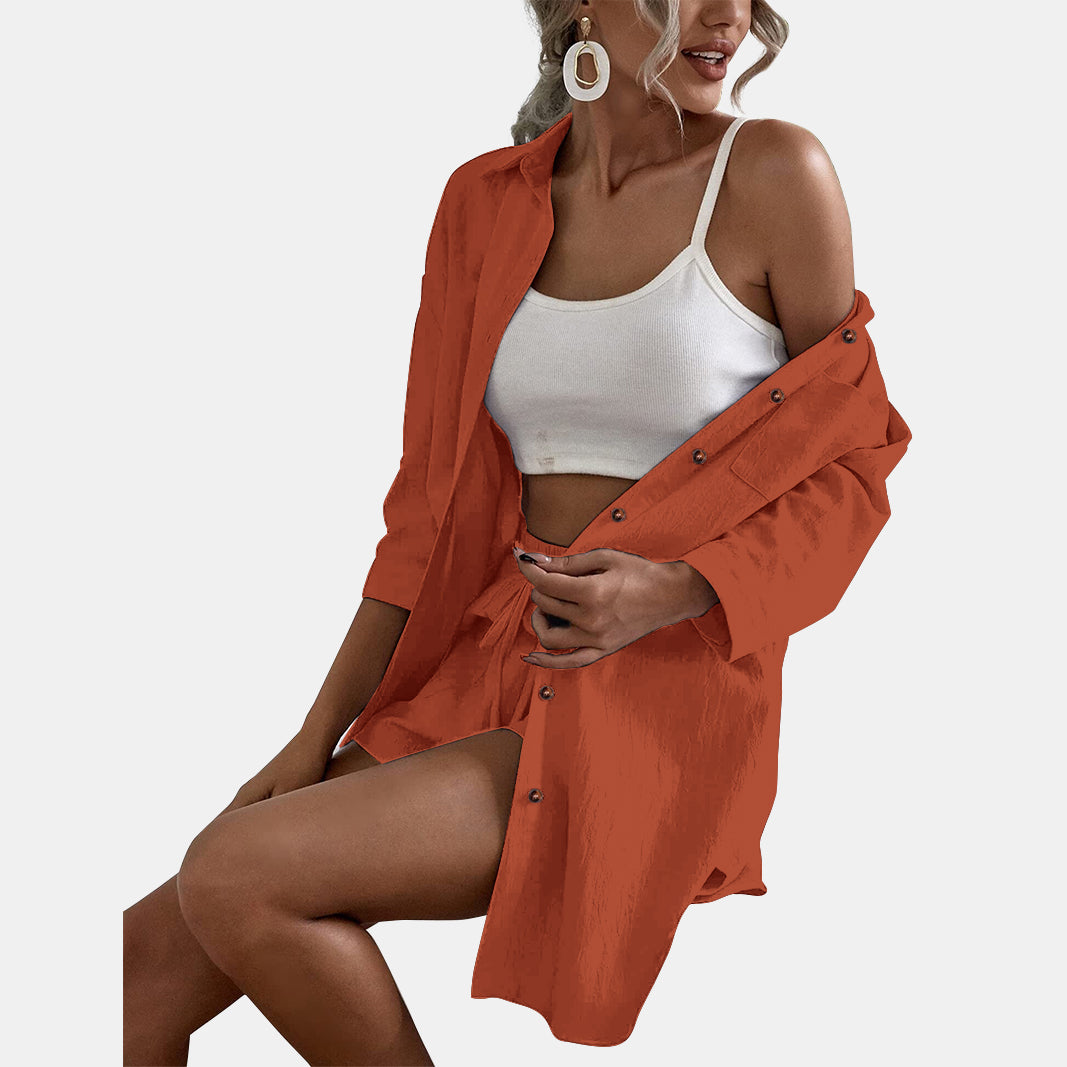 Lounge Shirt & Casual Shorts Set