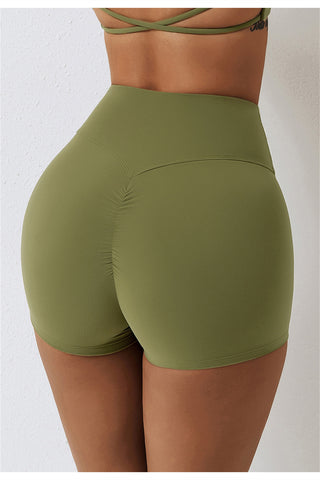 High Waisted Ruched Yoga Shorts