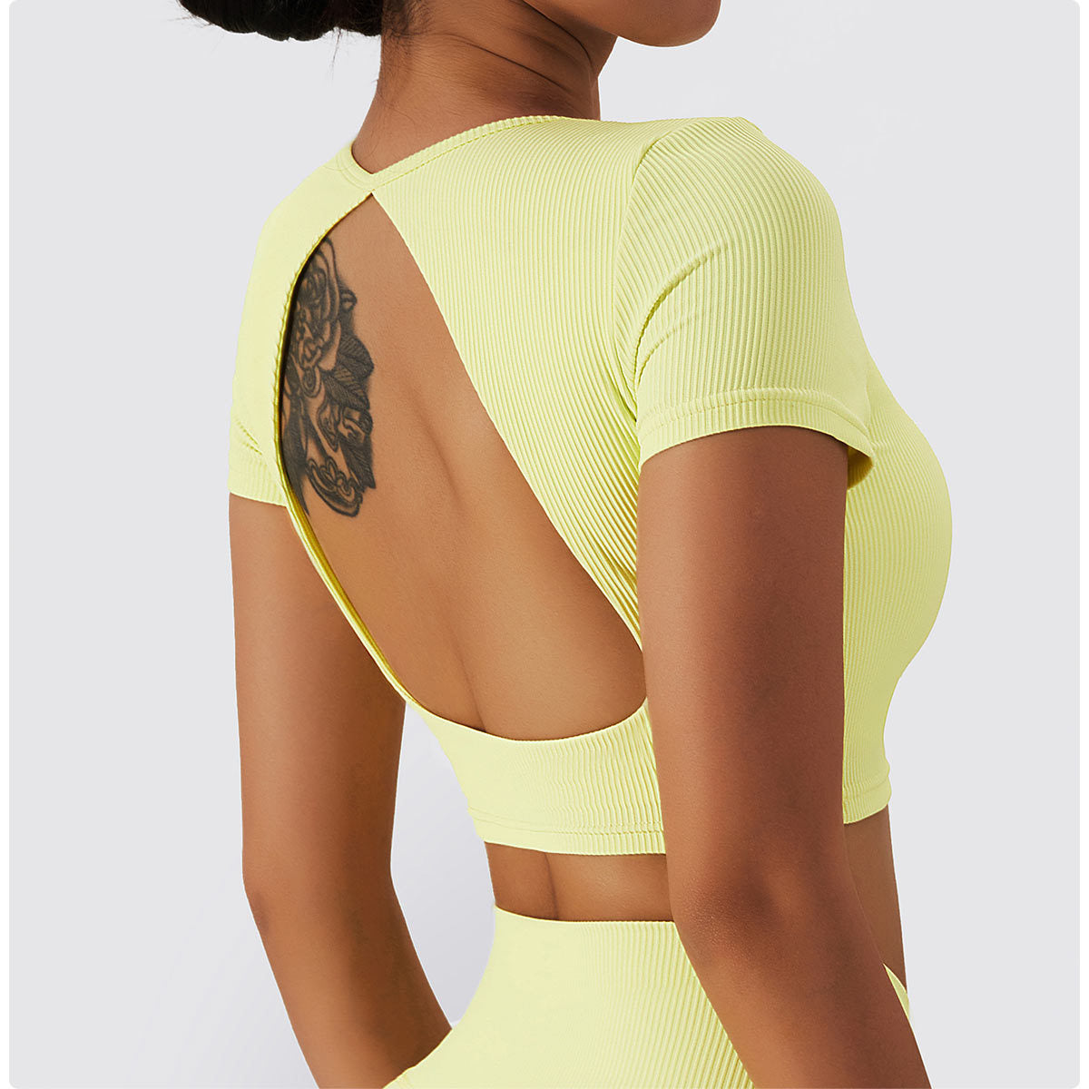 Short Sleeve Backless Top