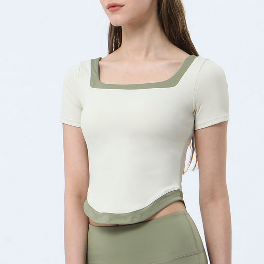 Backless Curved Hem Sports Top