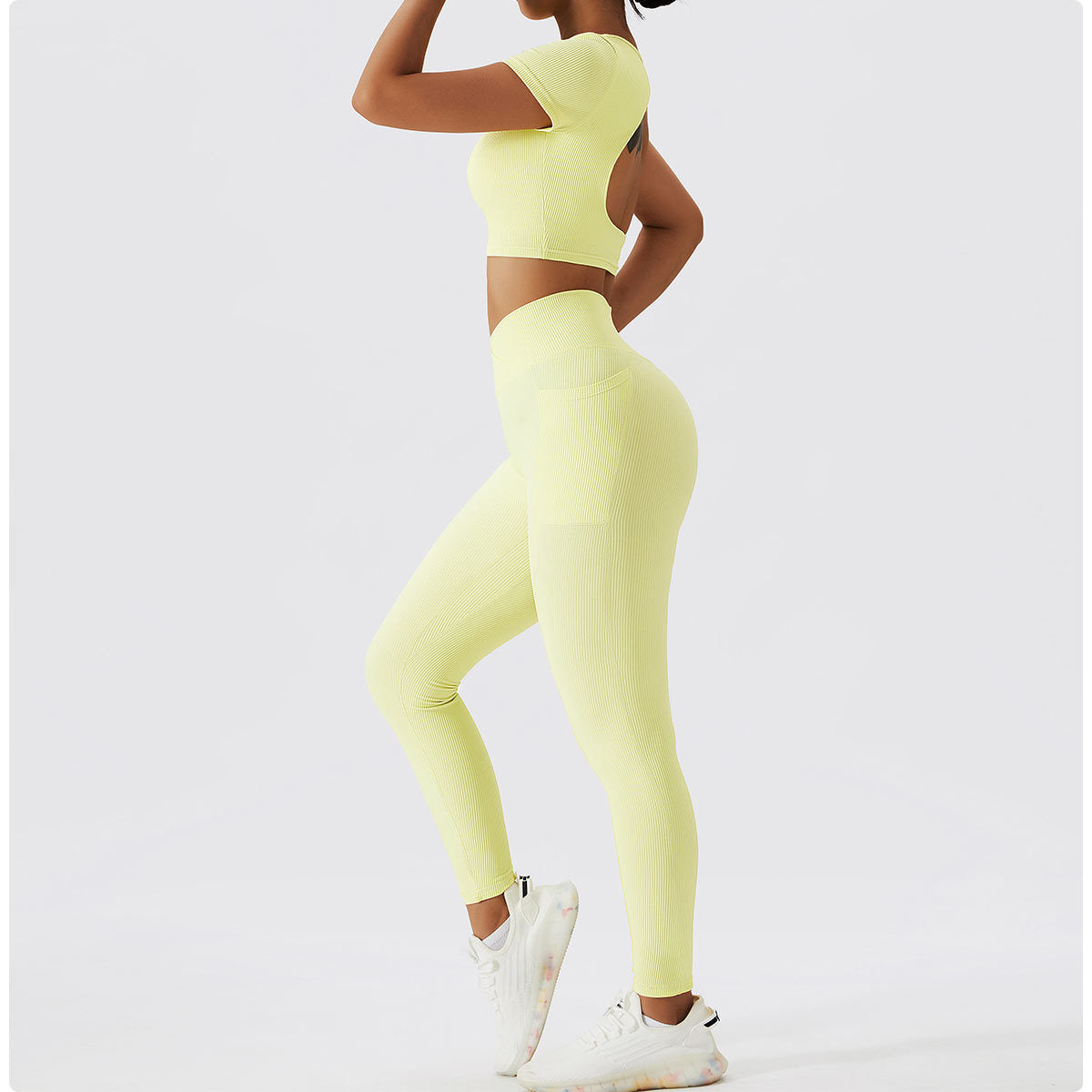 Short Sleeve Backless Top