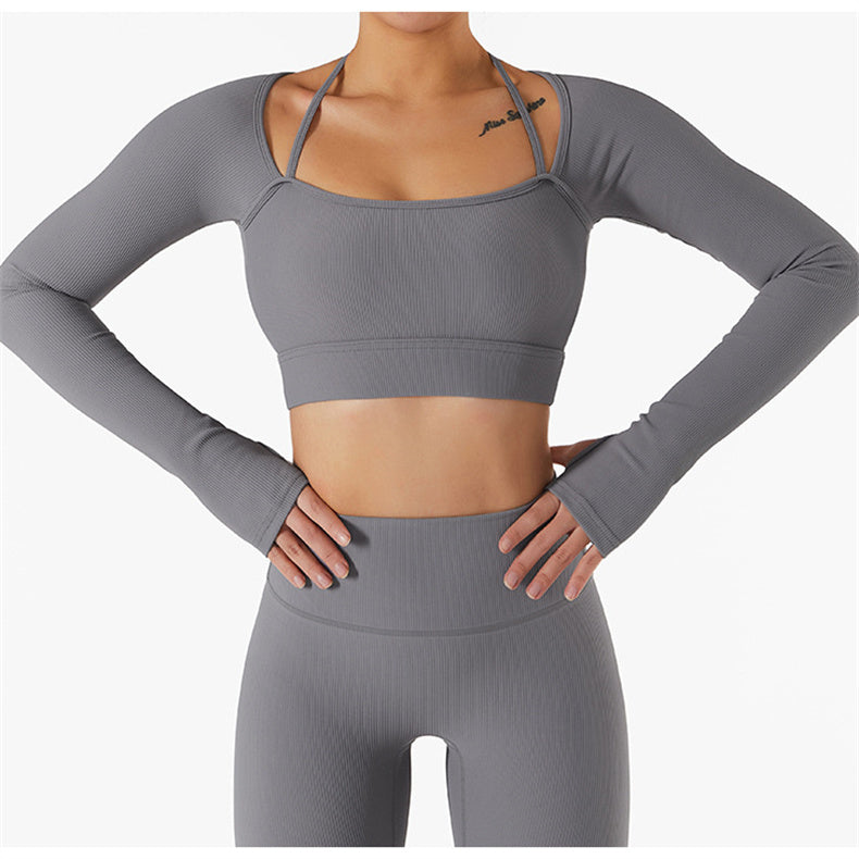 Halter Strap Cropped Sports Top