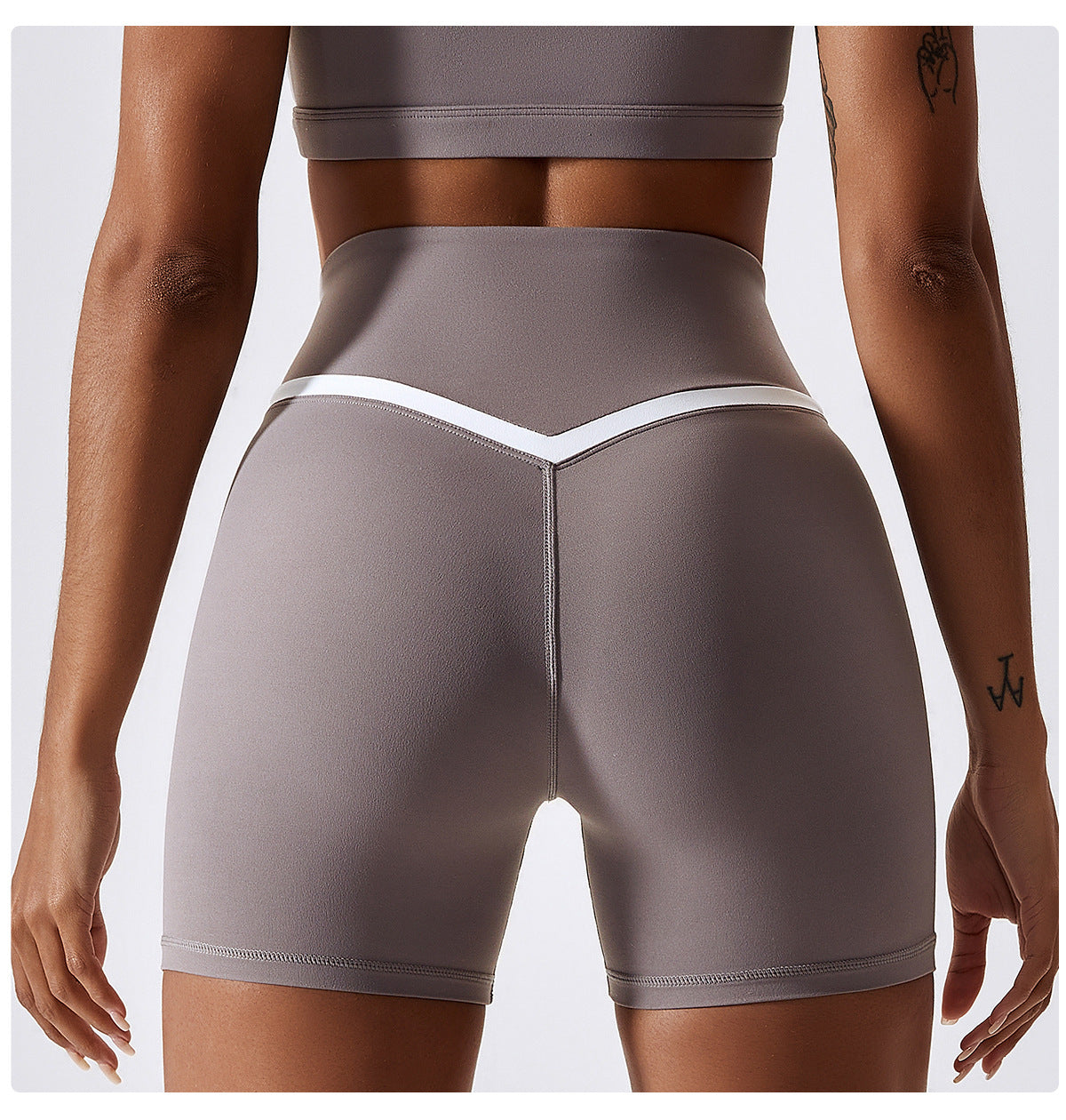 Color Block Crossover Yoga Shorts