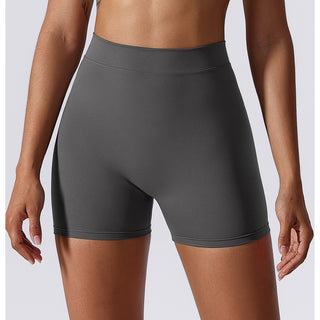 High Waisted V Shaped Ruched Yoga Shorts