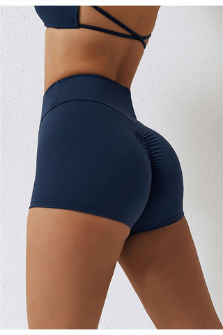 High Waisted Ruched Yoga Shorts