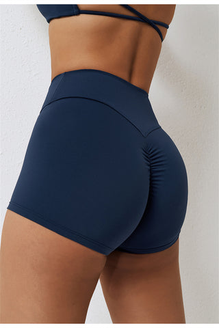 High Waisted Ruched Yoga Shorts