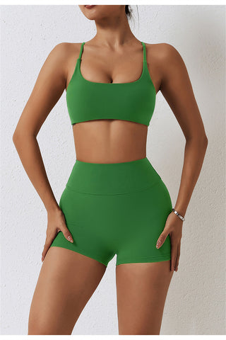 High Waisted Ruched Yoga Shorts