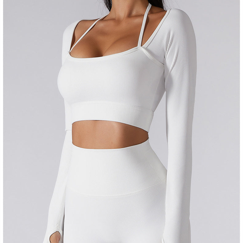 Halter Strap Cropped Sports Top