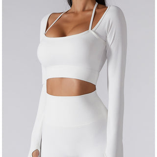 Halter Strap Cropped Sports Top