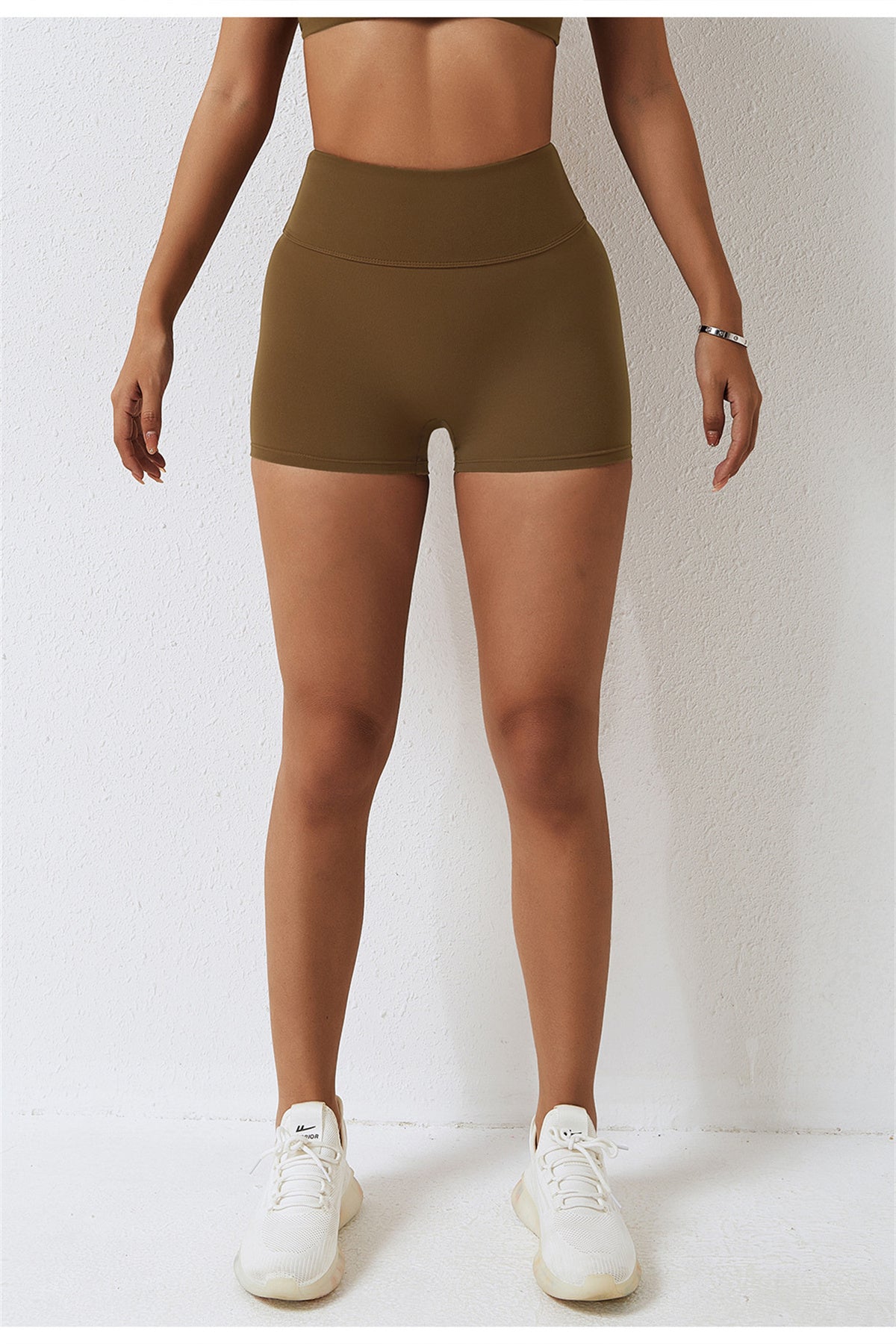 High Waisted Ruched Yoga Shorts