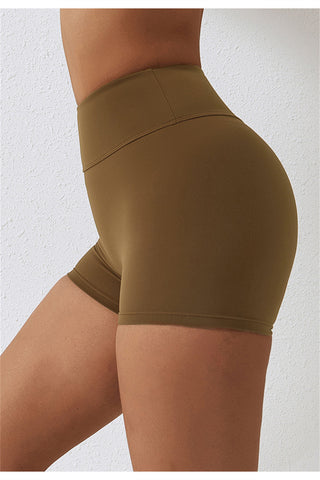 High Waisted Ruched Yoga Shorts