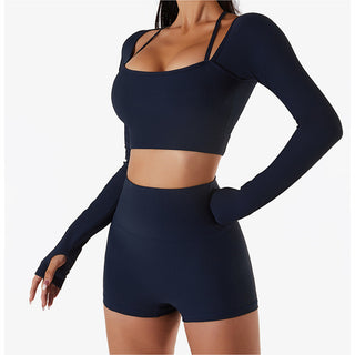 Halter Strap Cropped Sports Top
