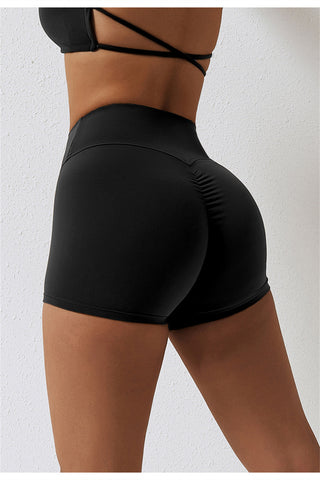 High Waisted Ruched Yoga Shorts