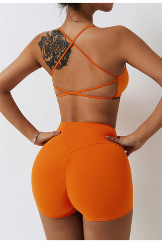 High Waisted Ruched Yoga Shorts