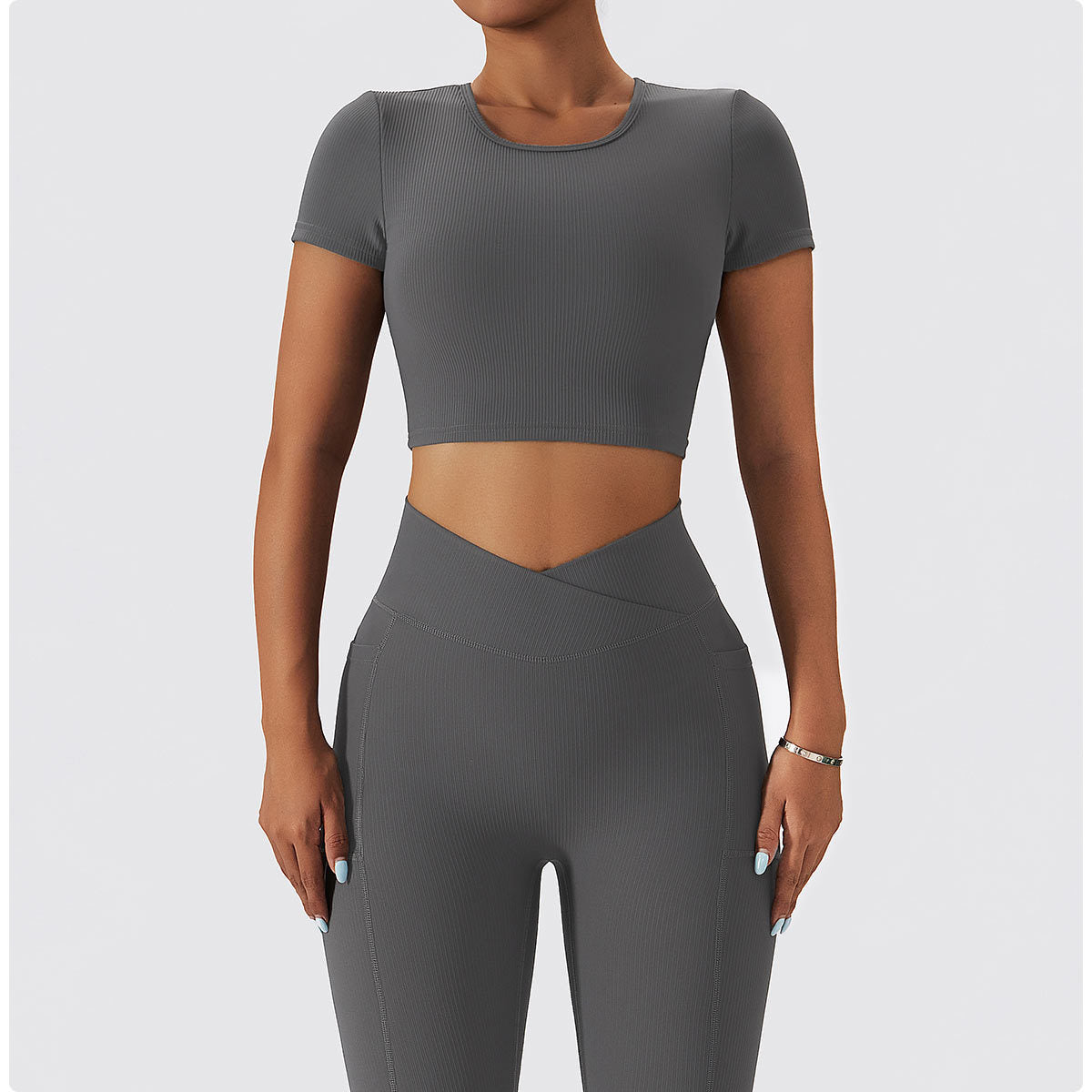 Short Sleeve Backless Top