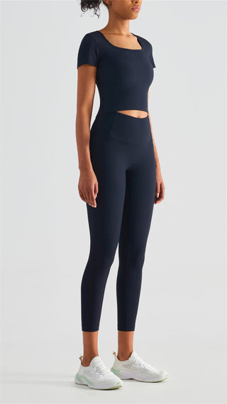 Square Neck Cropped Sports Top