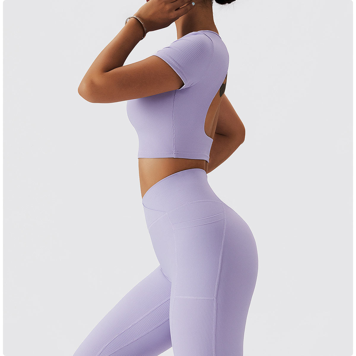 Short Sleeve Backless Top