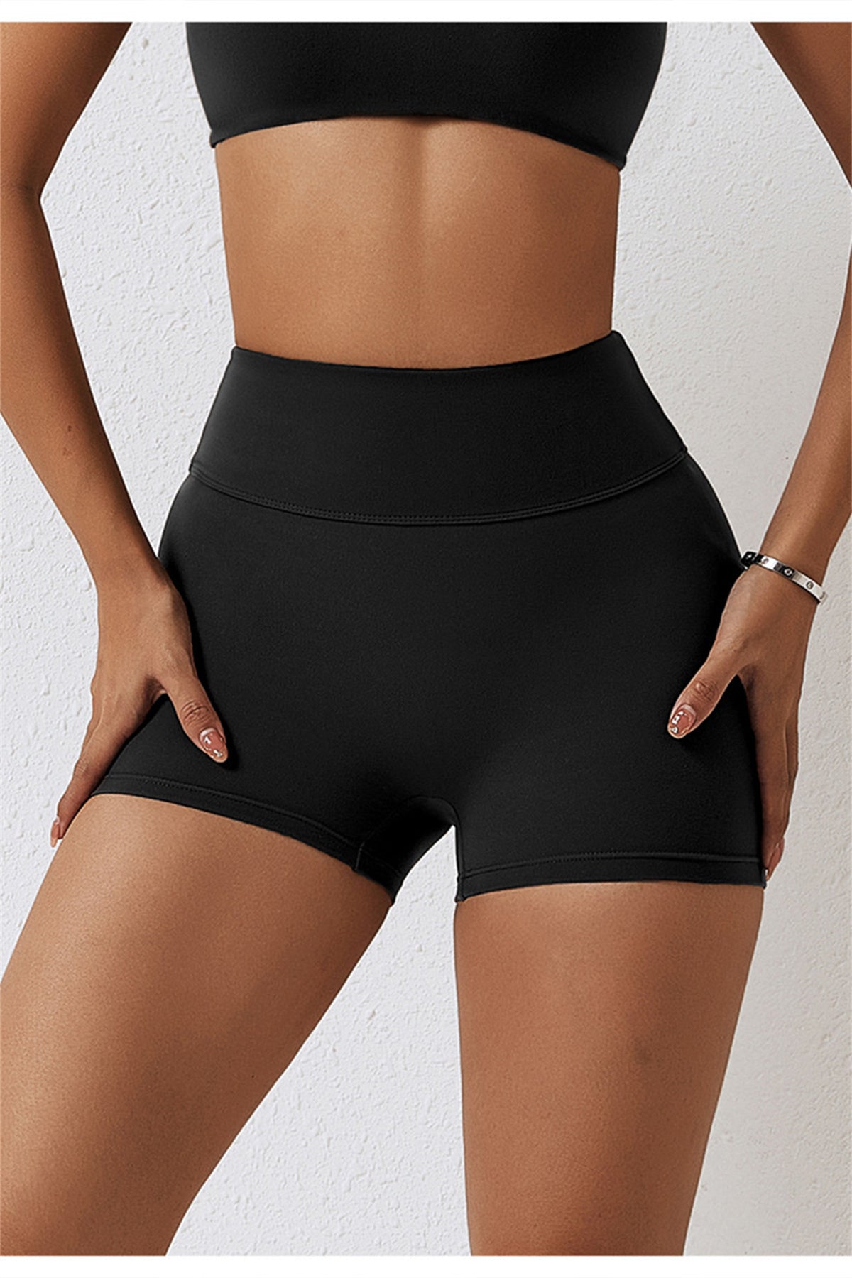 High Waisted Ruched Yoga Shorts