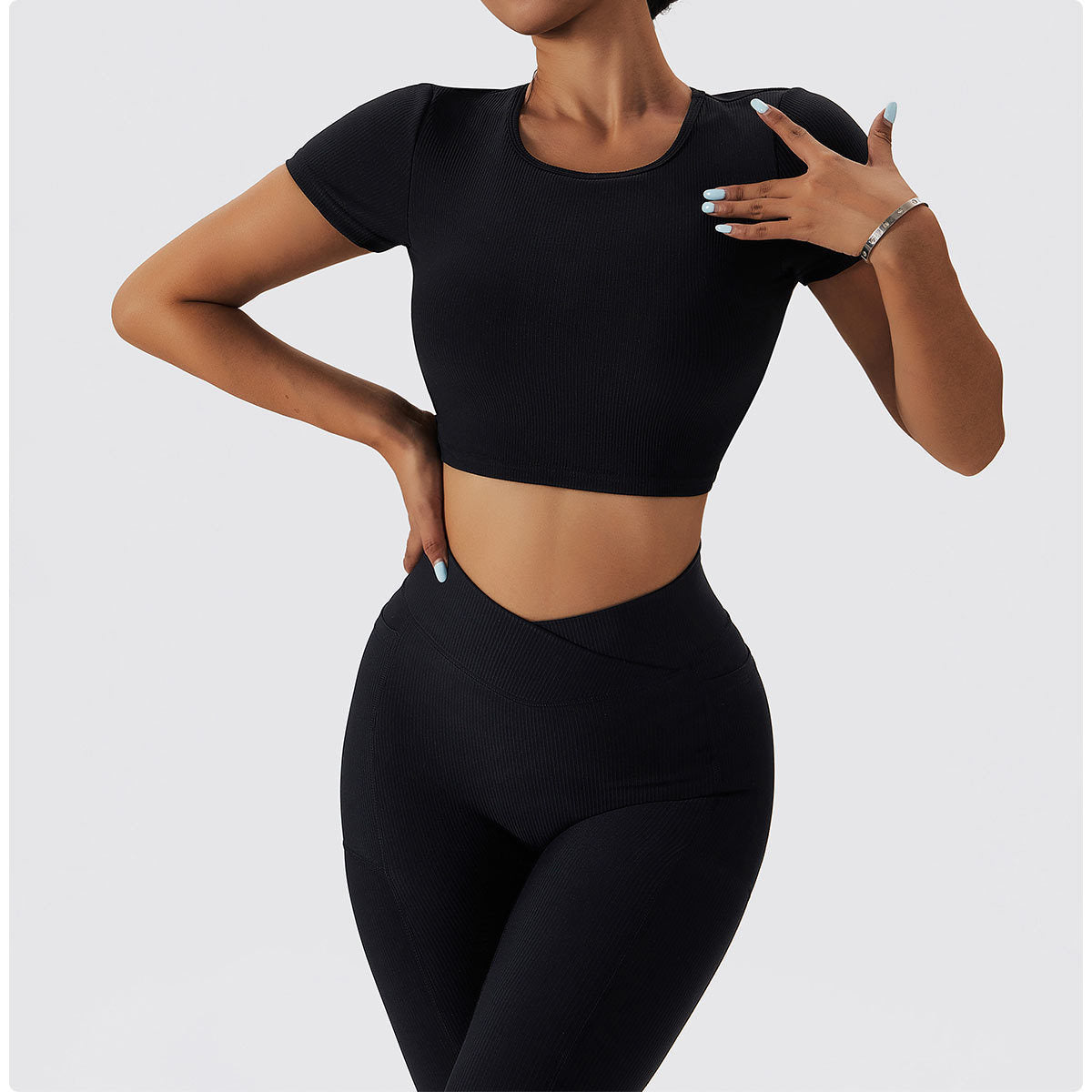 Short Sleeve Backless Top