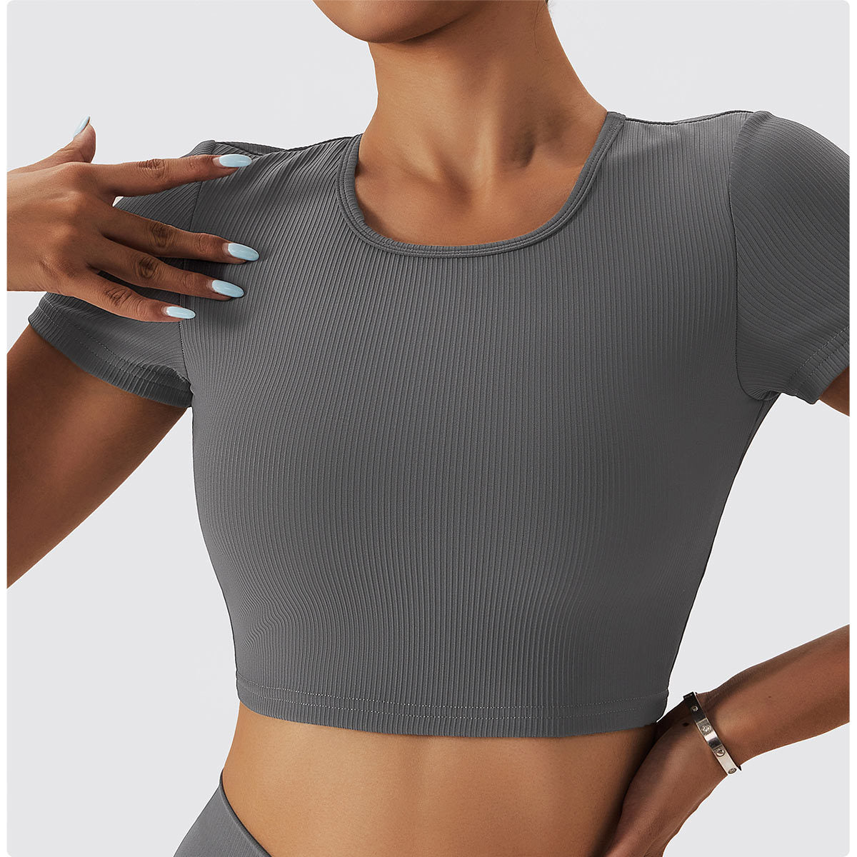 Short Sleeve Backless Top
