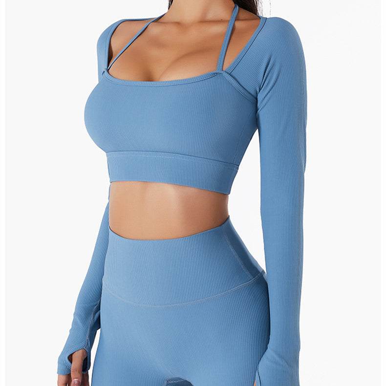 Halter Strap Cropped Sports Top